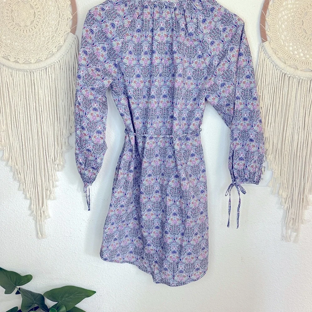 J crew liberty fabric floral print balloon sleeve button front mini dress XS - Picture 3 of 6